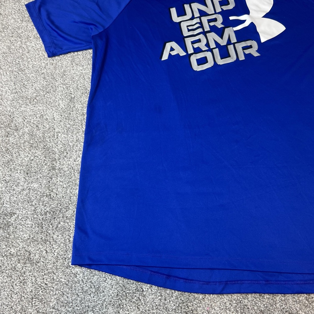 Under Armour‎ Shirt Mens Large Blue Loose Fit Athletic Graphic Tee Lightweight - Picture 2 of 10